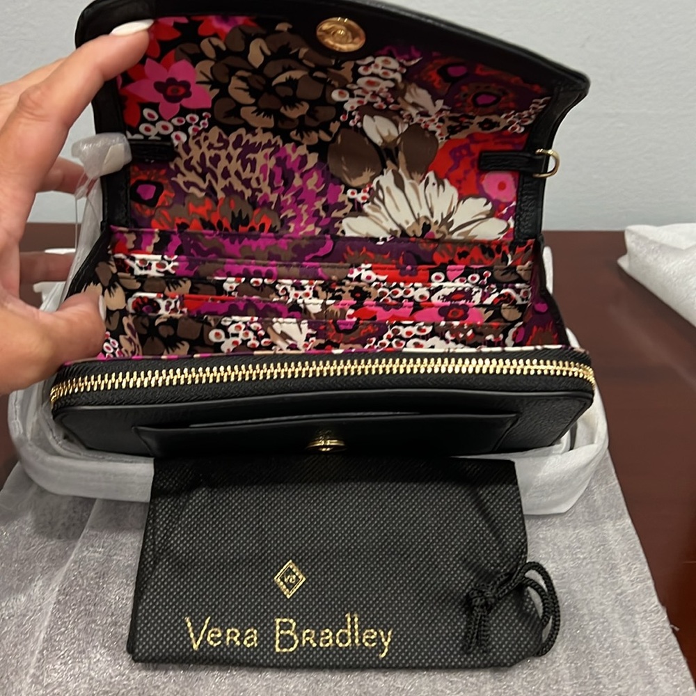 Vera Bradley Ultimate Crossbody, Black Genuine Leather - Picture 1 of 16